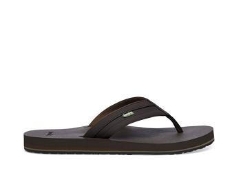 Sanuk Ziggy Water Friendly Men's Flip Flops Dark Brown | Canada 189YXF